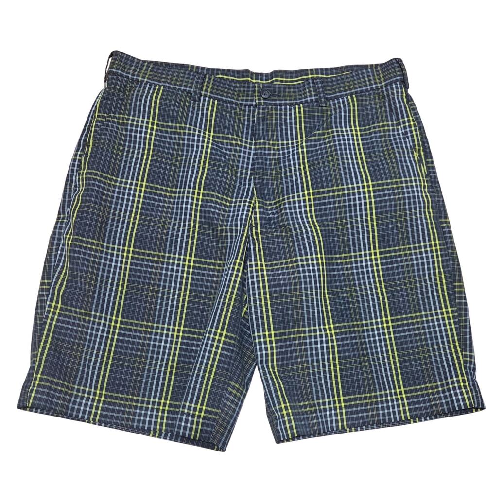 PGA Tour Pro Series Golf Shorts sz 36 Black, Gray and Yellow Inseam Length 9.5"